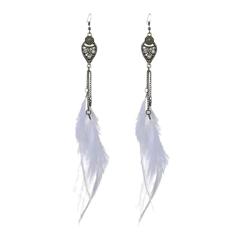 Wholesale Ethnic Style Chain Feather Earrings